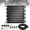 6/8/10 Rij Transmissieoliekoeler Kit Universele Aluminium Motorolie Radiator Converter Met Slang Montagekit