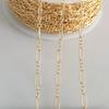 Fashion Genuine 14K Gold Filled 3.3mm Figaro Chain 3+1 for Jewelry Necklace Making