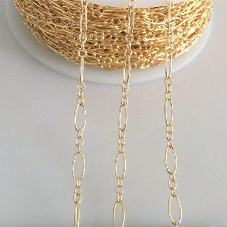 Fashion Genuine 14K Gold Filled 3.3mm Figaro Chain 3+1 for Jewelry Necklace Making
