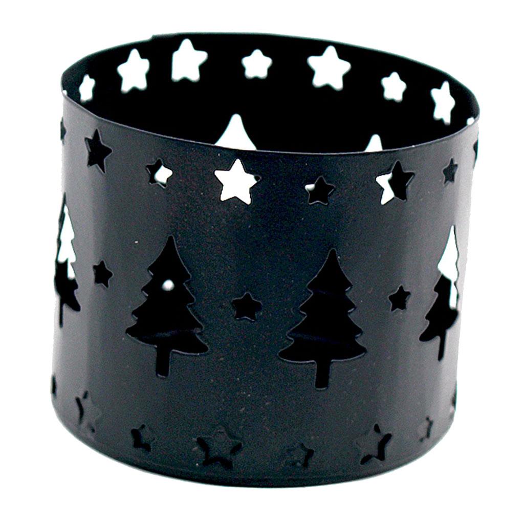 Christmas Iron Hollow Candle Holders Xmas Candlestick Decoration Vintage Style Hollow Candleholder for Home Pub Bar Cafe Decor