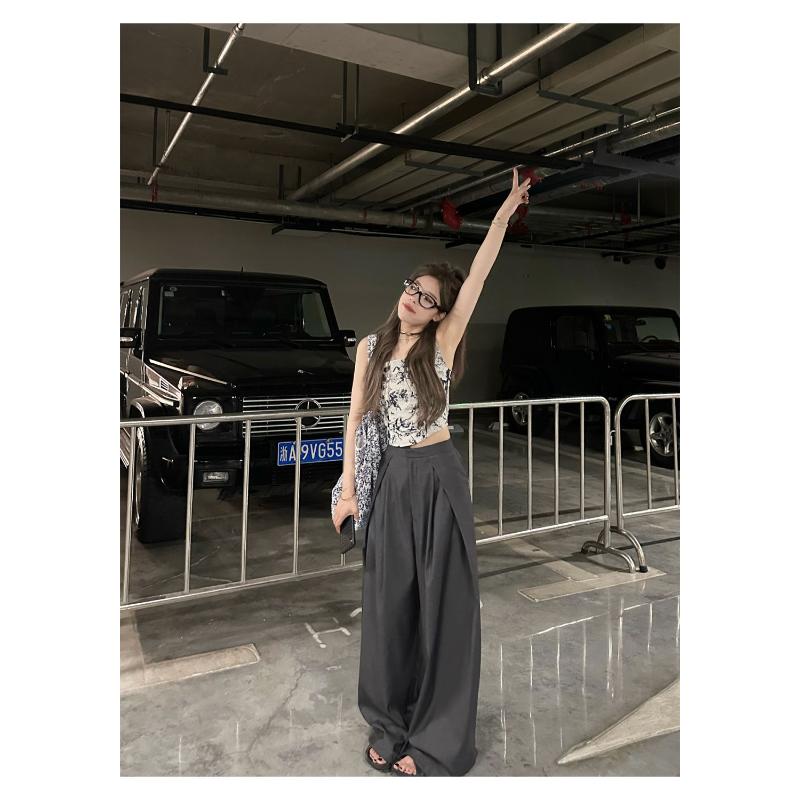 Ink Invisible Shoulder Strap Vest with Sweet and Spicy Design Unique Niche Sleeveless Top