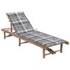 Chaise longue de jardin avec coussin Bambou