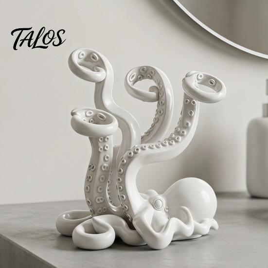 Bathroom Toothbrush Stand 3D Printed Octopus Holder, Creative Space Saving Desk Organizer, Durable Cute Accessories PLA Material Stable Base