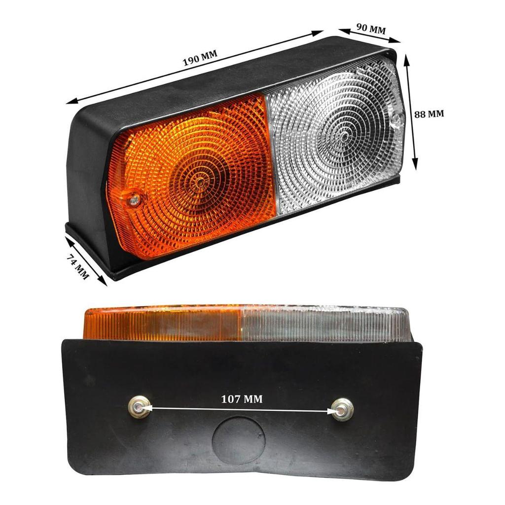 Front Combination Light Assembly 12V Indicator / Halogen Lamp with Bulb Fits Ford & Fordson Tractors