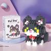 with box Pet cats building block cartoon cute doll puzzle assembly children's toy DIY table ornaments boys girls birthday gifts