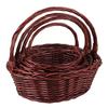 Panier de tissage utile marron blanc à main avec poignée Panier tressé ovale Paniers de rangement de tissage Bonbons Snack