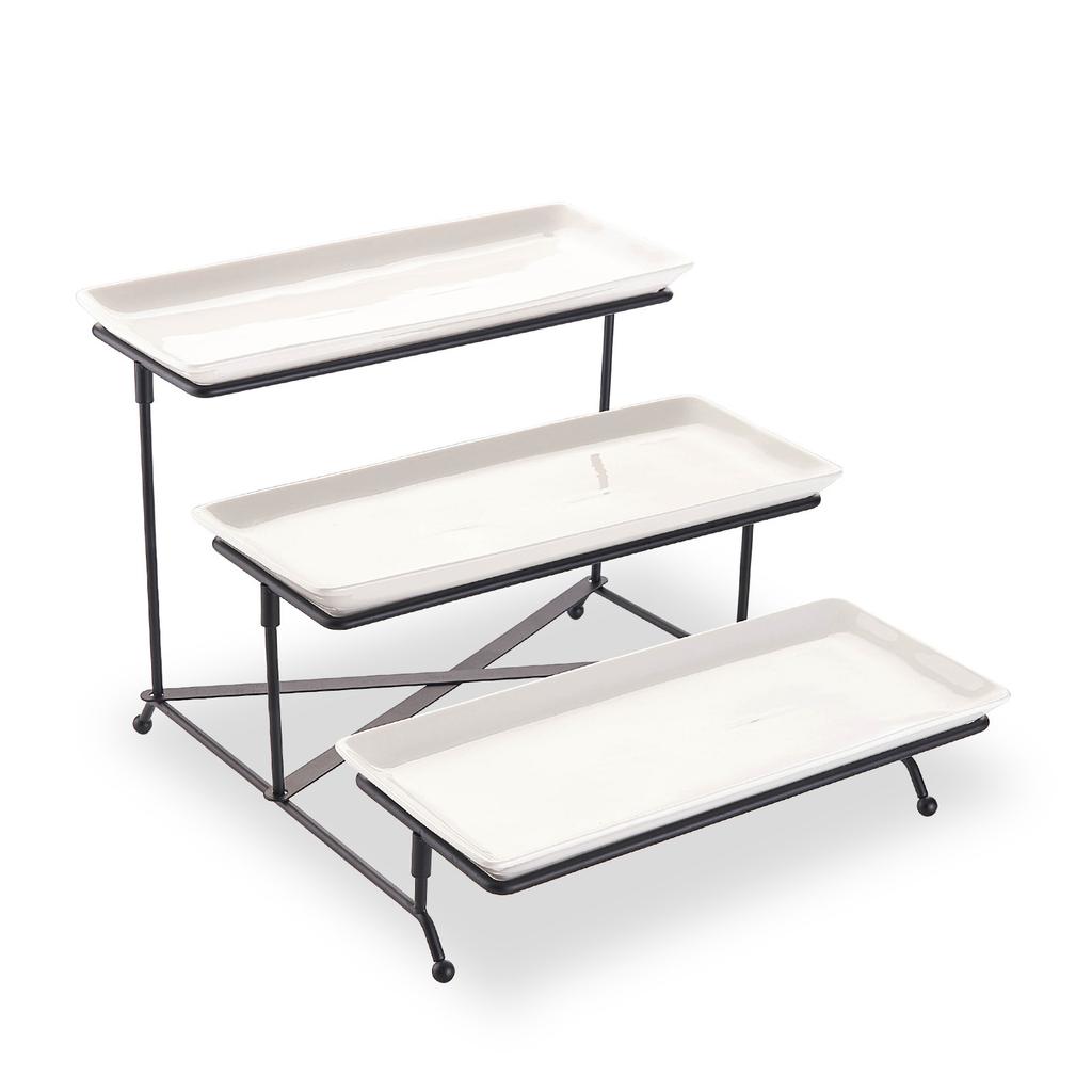 3 Tier Serving Tray Serving Stand With Serving Dishes For Dessert Table Display Set Large Platters For Entertraining