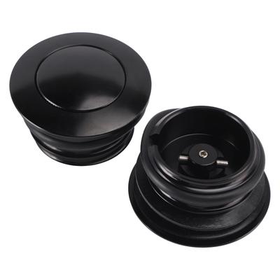 Schwarzes Pop-Up-Tankdeckel-Set mit Entlüftung für Softail Dyna Road King FXR 1982-2010