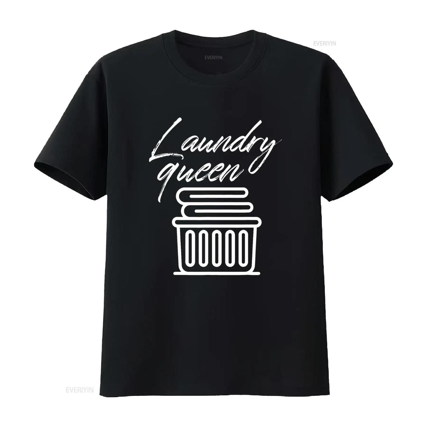 

Laundry Queen Cleaning Clothes Washer Claning Squad T Shirt Vintage Washed Comfortable Slightly Casual Versatile Unisex Homme XXXXXL