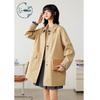 ZIHAN Women's Khaki Long Lapel Trench Coat
