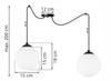 CEILING HANGING LAMP SPIDER BALL BLACK LED 15cm