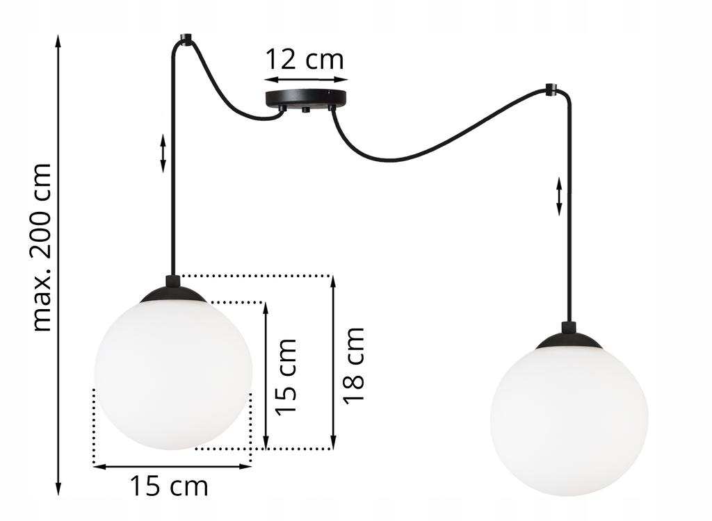 CEILING HANGING LAMP SPIDER BALL BLACK LED 15cm