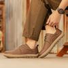 New Men's Soft Leather Casual Shoes Men Breathable Lace-Up Flat Heel Rubber Walking Shoes Fashion Comfortable Sneakers