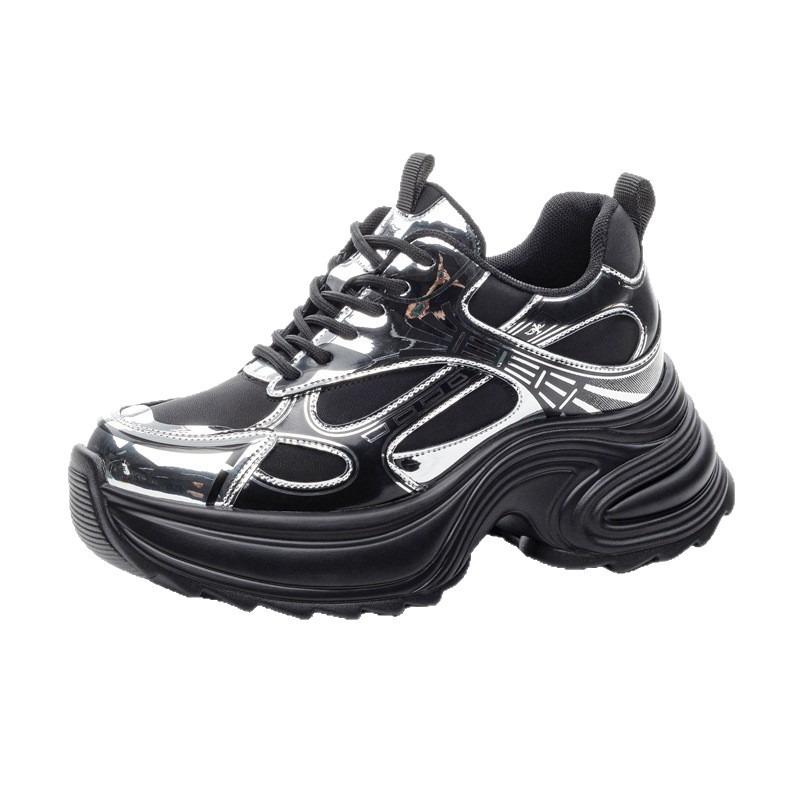 Spring and Autumn Muffin Thick-soled Inner Height-increasing Women's Shoes New Lightweight Running Outdoor Sports and Leisure Shoes Tide