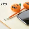 Smooth Writing Pen Halloween Pumpkin Gel Ink Pen, 0.7mm Rollerball with Plush Pumpkin, Novelty Black for Party Favors, Gift Supplies Marker