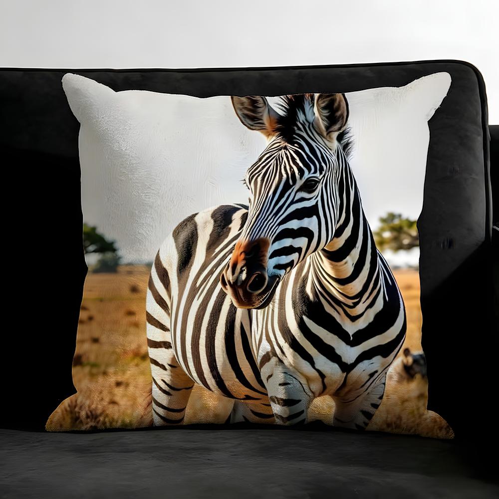 Zebra Cushion Cover Pillowcase Ultra Soft Skin Friendly Fabric Cloud Like Comfort & Concealed Zipper