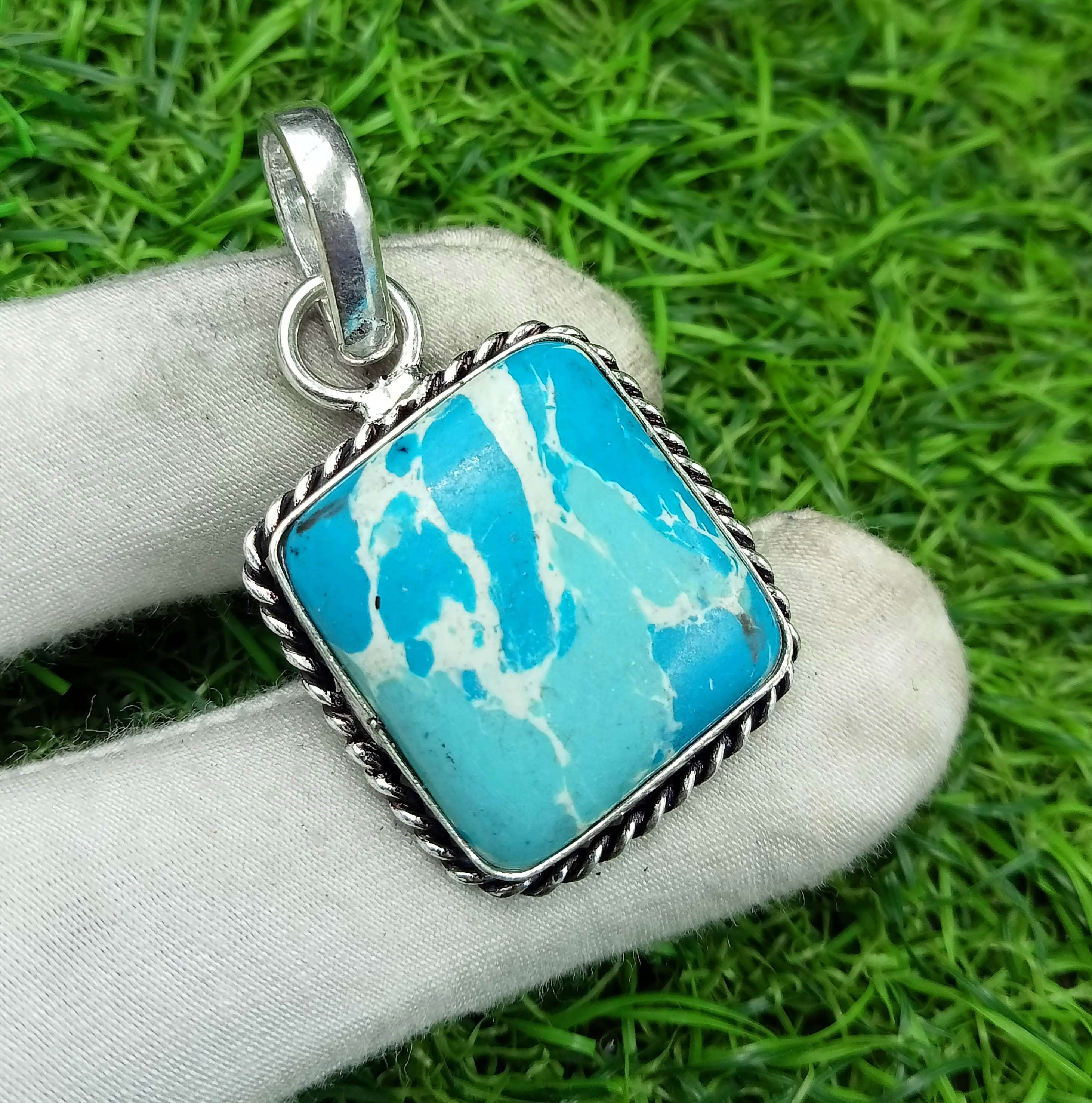 

Подвеска с покрытием из стерлингового серебра 925 пробы Larimar Gemstone DEP-48