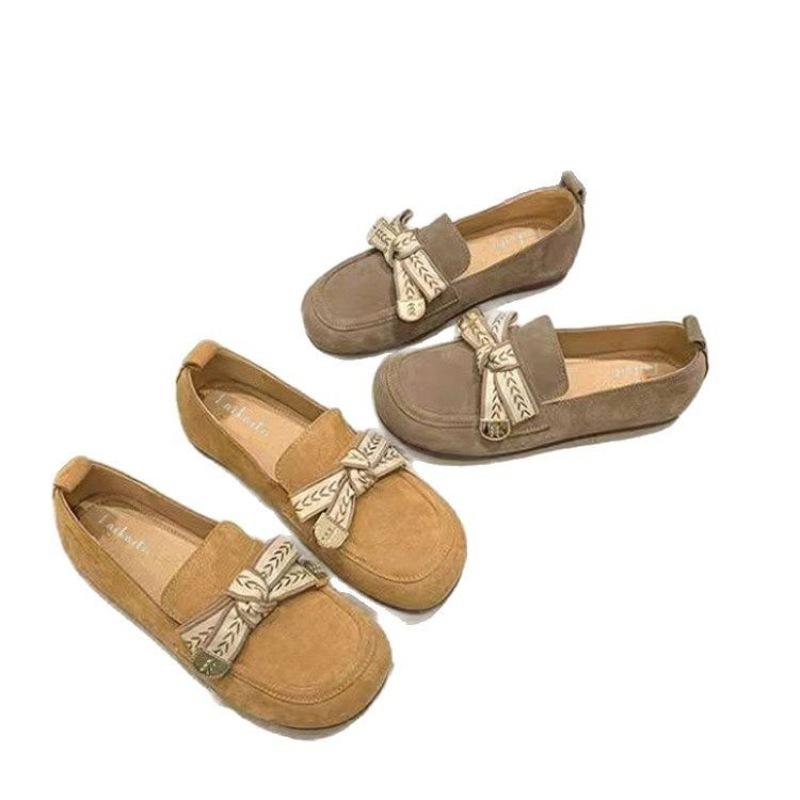 Single Shoes Women's Spring New Retro Shoes Flat Sole Soft Sole Commuting One Foot Lazy