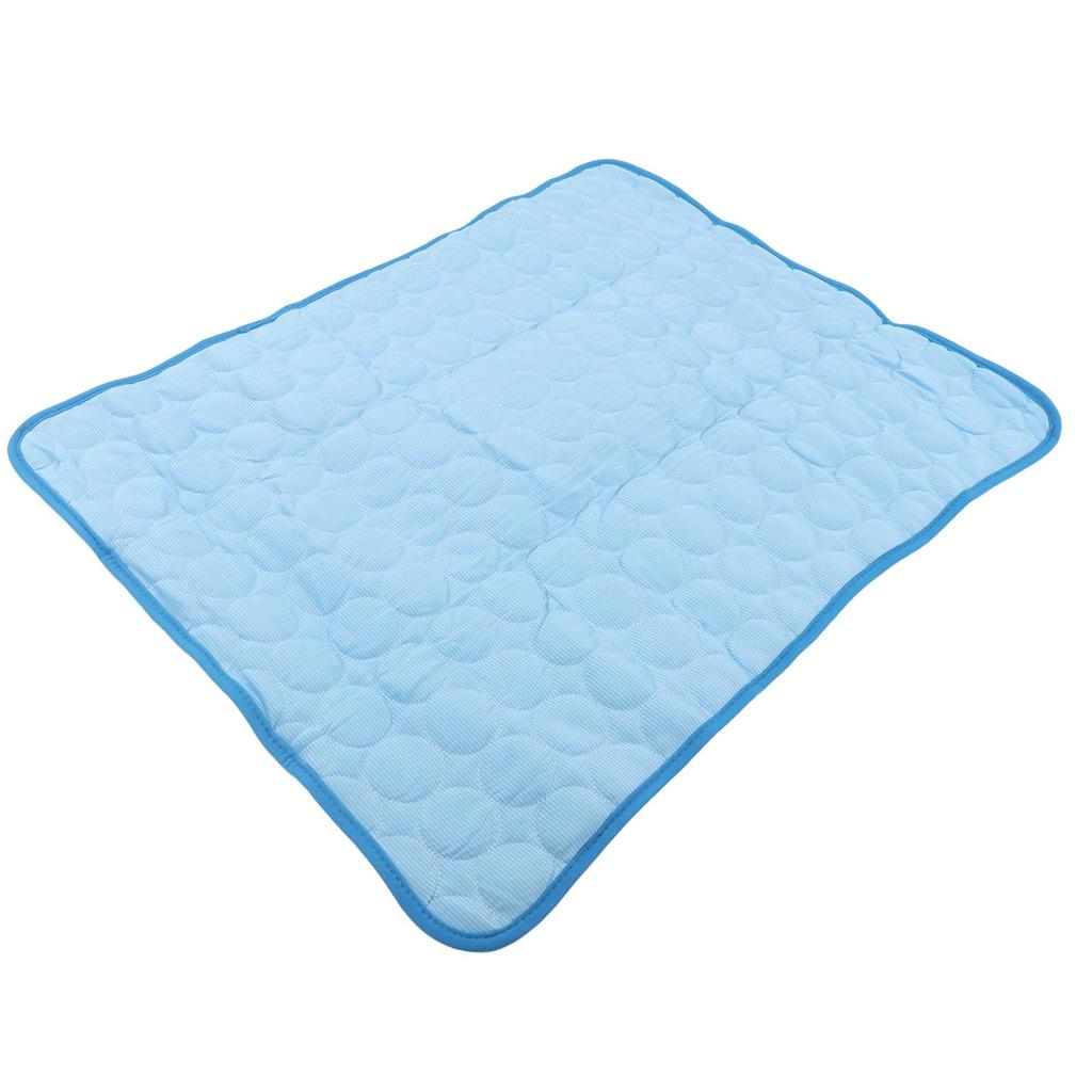 Pet Cooling Mat Breathable Folding Reusable Summer Self Cooling Cushion for Dogs Cats L Blue