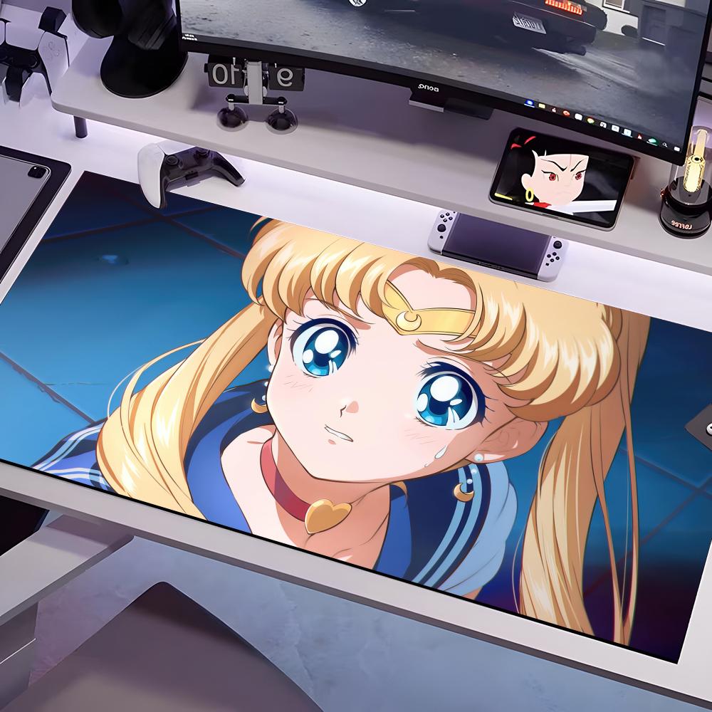 S-Sailor Anime M-MoonES Mauspads Mehrere Größen Großes Quadratisches Computer Büro Spiel Tischmatten Gummi Anti-Rutsch Mauspads