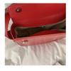 IELGY women's red PU bag, fashionable retro saddle bag