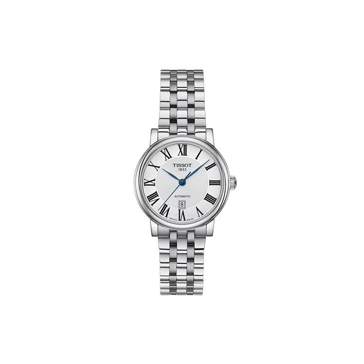 

TISSOT Kason Zen I Collection Mechanical Movement 50 meter Water Resistance Women s Watch 30mm White Dial T1222071103300- Silver Watch Case