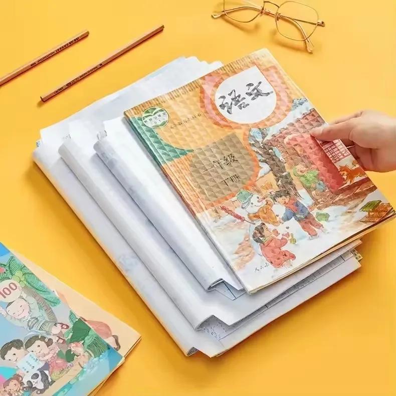 10Packs Transparent Self Adhesive Book Cover for School Student Textbook Skin Sleeve Waterproof Plastic Book Wrapping Supplies