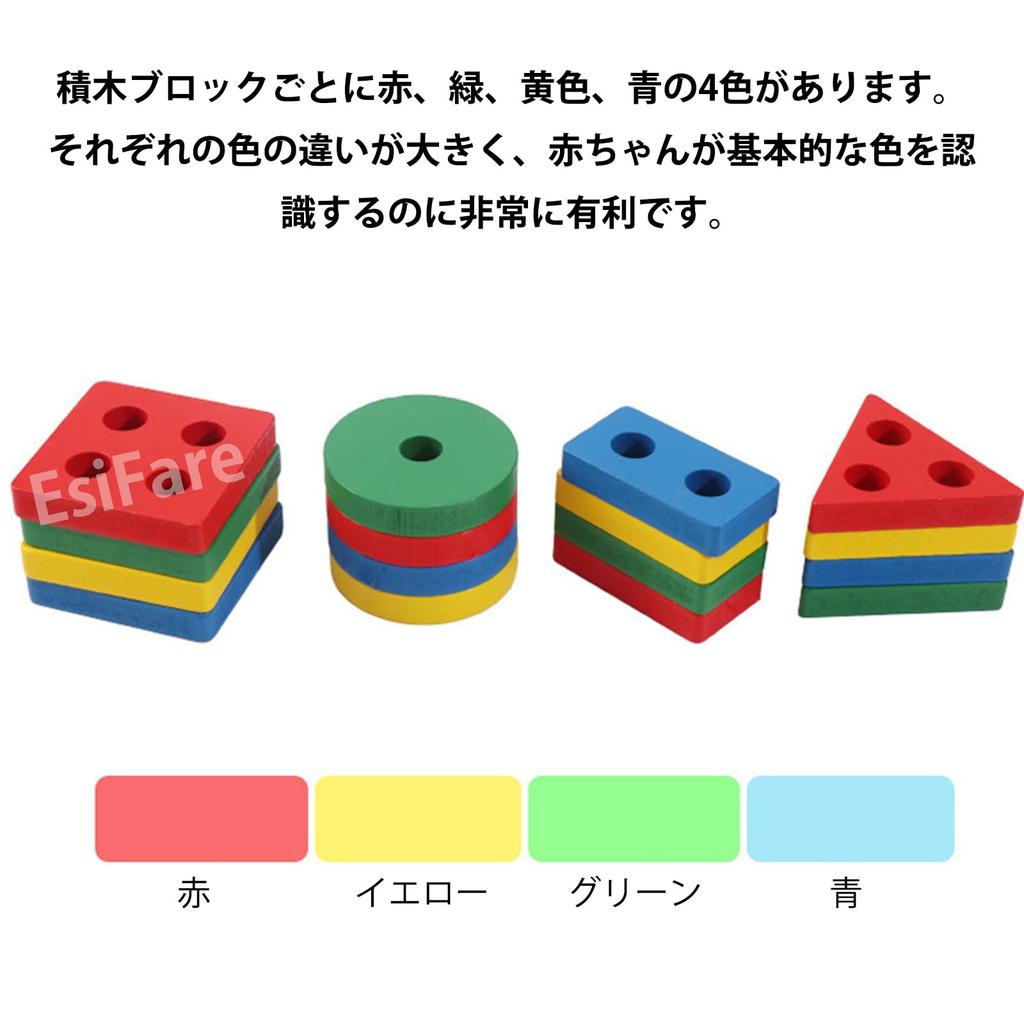 EsiFare Montessori Educational Shape Matching Educational Toys for Shape Matching Wooden Geometric Stimulate the Develop Enhance Color Shape Early