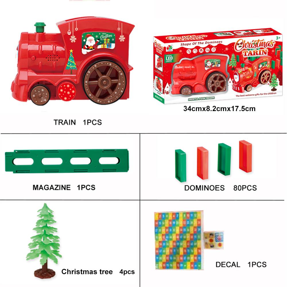 Train Domino Automatique Poseur pour Enfants Voiture Électrique Domino Set Blocs de Construction Kits Jeux Jouets Éducatifs Enfants Jouet Bricolage Cadeau Garçons