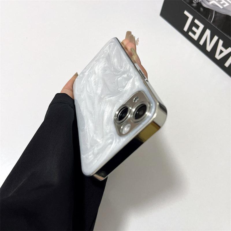 Luxusní gel s inkoustovým efektem, galvanicky pokovený stříbrný kryt pro iPhone 15 Pro Max 14 Plus 13 12 Pro 11 Kryt s komplexní ochranou proti pádu