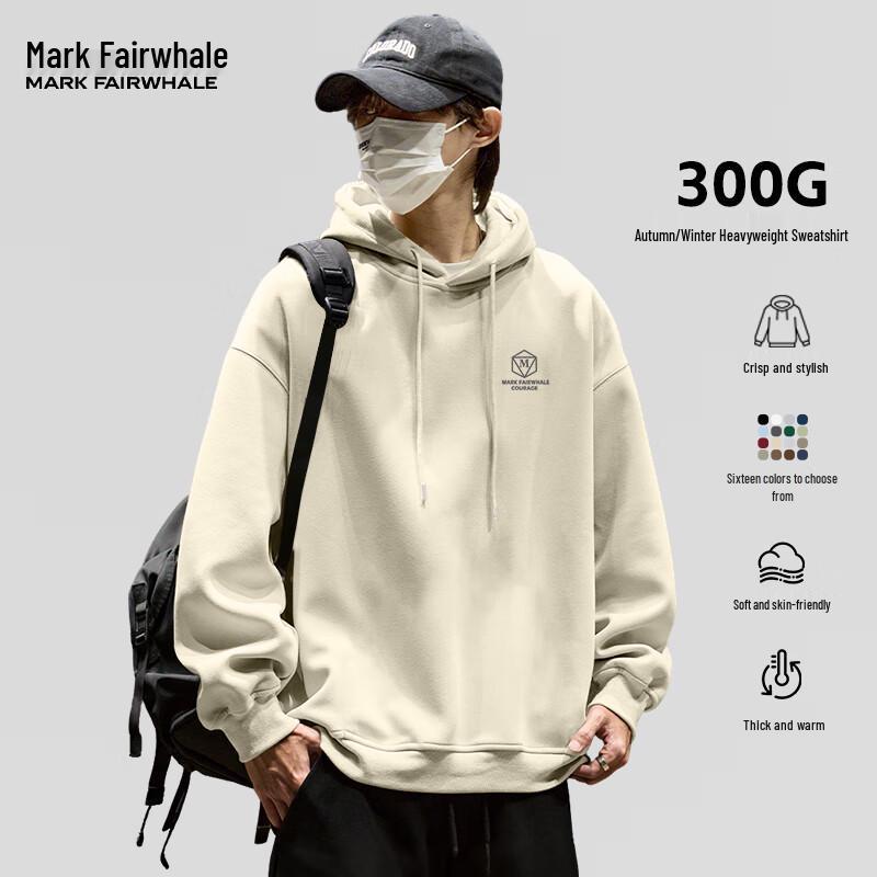 Mark Fairwhale Herren Schwergewichtiger Locker Geschnittener Pullover Hoodie