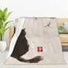Fun Cats Digital-printed Polyester Bedroom Velvet Flannel Soft Sofa Cover Blanket Fleece Soft Sofa Cover Blankets for Beds