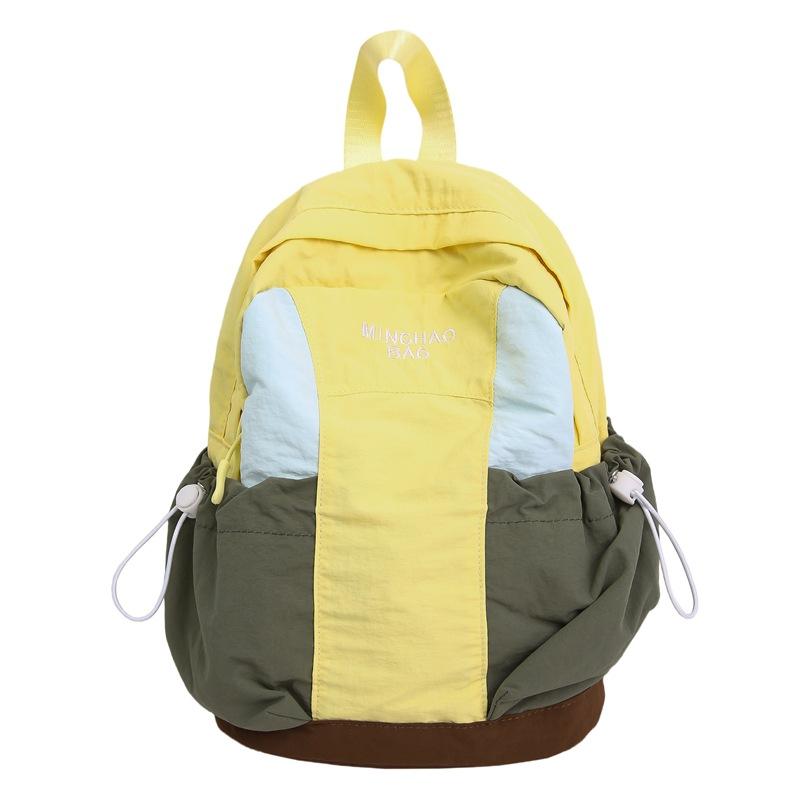 Schoolbag New Japanese Ins Retro Fresh and Sweet Contrasting Color Splicing Backpack College Student Women's Lightweight Travel Backpack