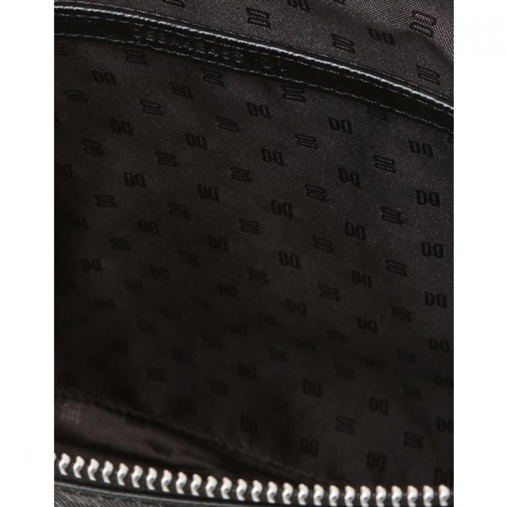 Daks Black Leather Dd Logo Pattern Large Clutch Bag Dbba2f466bk
