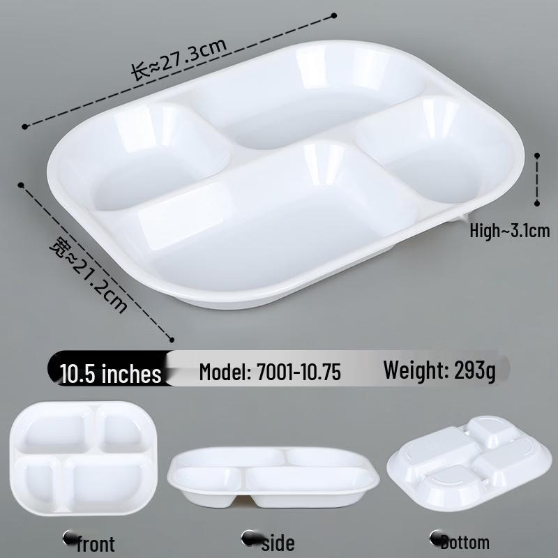 Diruien A5 Melamine Divided Cafeteria Tray 1-pack