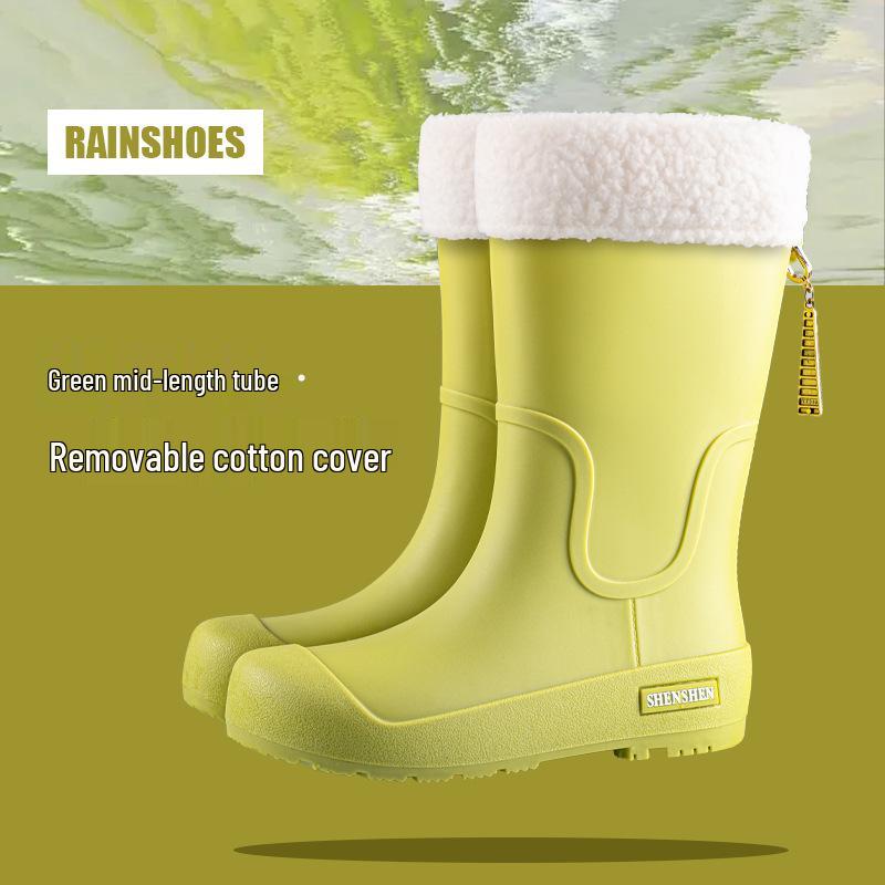 Korean Style Women's Fashion Waterproof Rain Boots - High Anti-Slip, Long Tube Outdoor Rubber Shoes