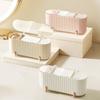 Cosmetic Cotton Storage Box with Clear Cover Dust-proof Large Capacity 3 Compartments Swab Cotton Pads Holder Organizer Container