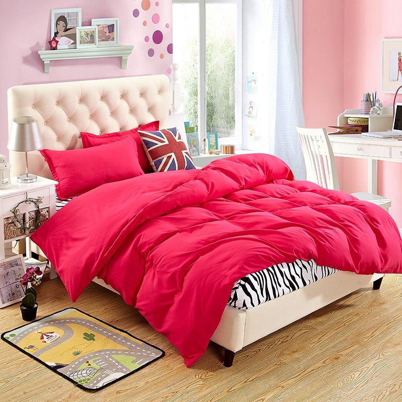 Elegant And Timeless Bedroom Pure Color Duvet Cover Pillowcases Quilt Cover Bedding Set