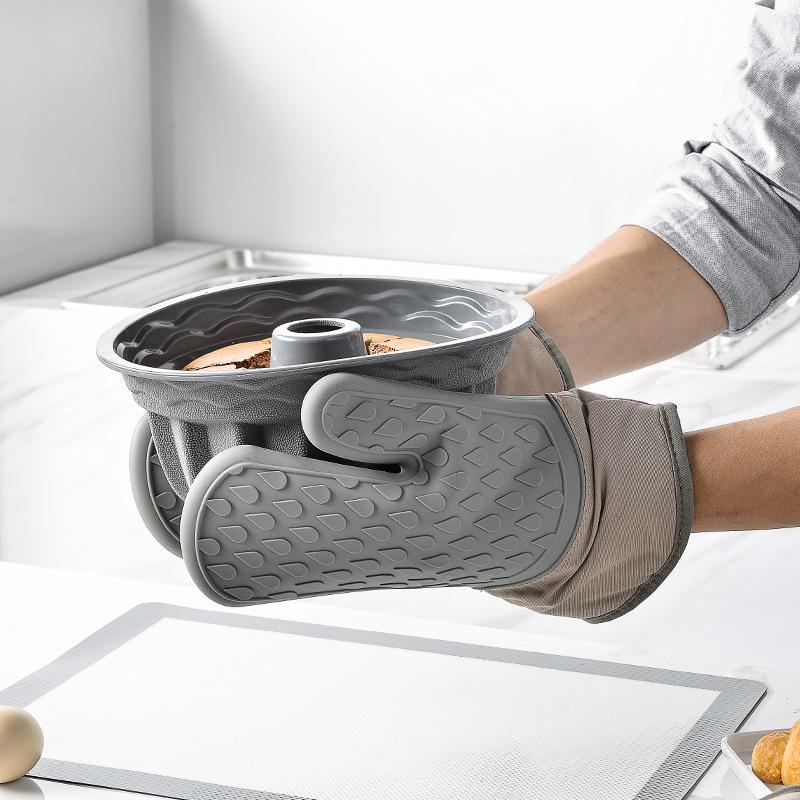 Water Drops Microwave Oven Insulated Gloves Kitchen Baking Cotton Thick Hand Clip Hand Tray