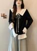 2026 Spring Plus Size Women's College-Style Patchwork Two-Piece Long Sleeve Top