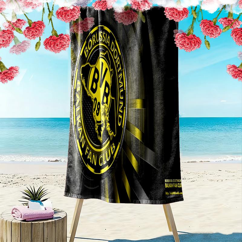 Lebendiges BVB-Logo-Design Strandtuch Strand Outdoor-Camping Schnelltrocknendes Badetuch Outdoor-Pooltuch Schwimmen Mode-Druck Strand