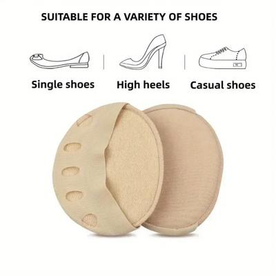 2PCS Socks Women Half Insoles Five Toes Forefoot Pads Invisible Shoe Pads for High Heel Shoes Pads Sweat Absorption Anti-slip