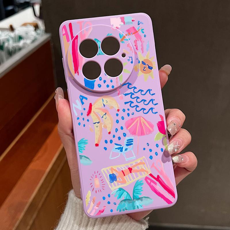 Case For OnePlus 15 13 13T 12 Cartoon Vacation Painting Shockproof Bumper Soft Silicone Cover For Oneplus Nord 5 13R 12R 11R 5G