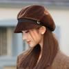 Autumn and Winter Korean Hats for Women British Style Faces with Little Beret Retro Wide Brim Painter Hat Casual Versatile Octagonal Hat
