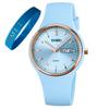 Silicone Waterproof Day of the Light Perfect Gift for High School Students Women's Wristwatch, Sporty, Cute, Simple, Casual, Date, Week, Blue,