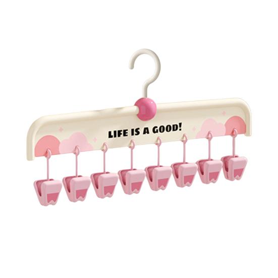 Non-Slip Hangers with Clips Multi-Clip Drying Rack Animal Claw Clip Clothes Hanger Wardrobe Organizer for Socks Underwear Home Dormitory Use