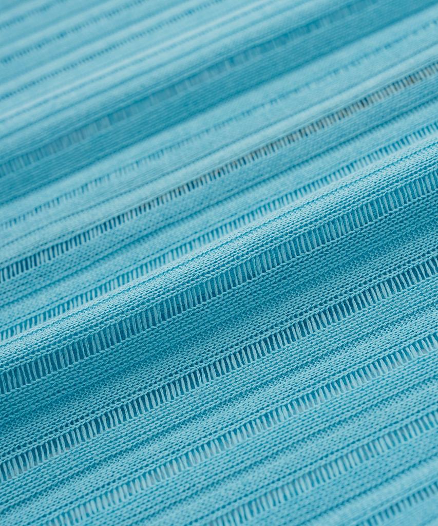VASTIC Zip-Up See-Through Half Knit_Blue