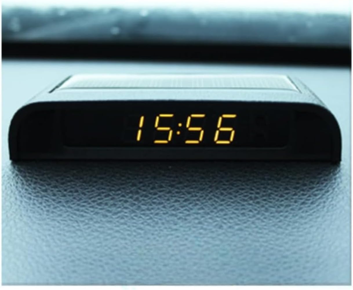 CokBlu Car Digital Clock, Solar Radio Wave, 4in1 Multi-function, Time,