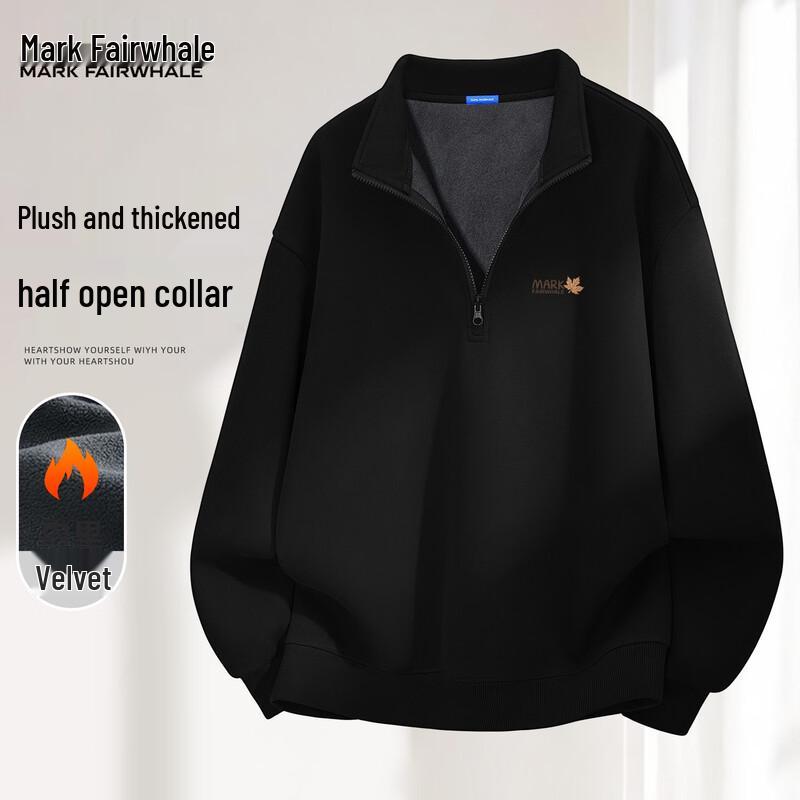 Mark Fairwhale Men's Fleece Stand Collar Sweatshirt