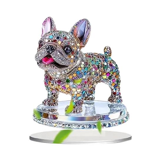 

2D Fake Crystal Horse Ornament with Base Flat Acrylic Horse Table Sign Home Office Bookshelf Desktop Decoration Birthday Gift F